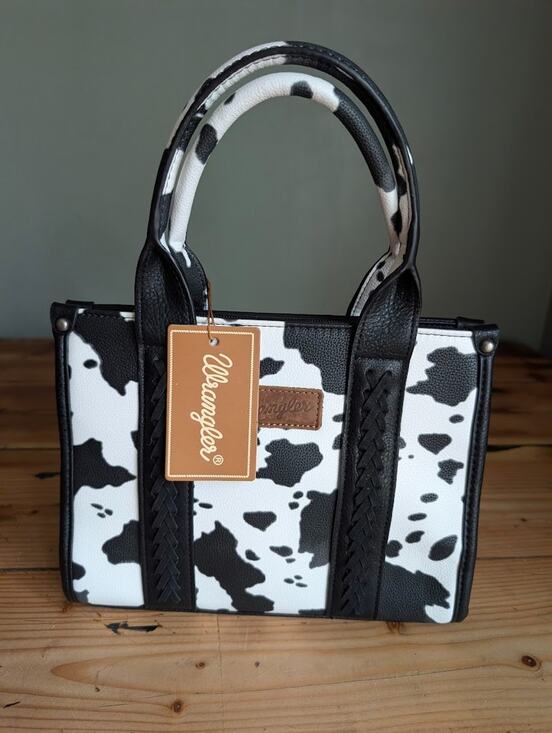 Wrangler Handbags - Wrangler Cow Print Concealed Carry Western Tote Crossbody Handbag